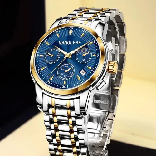 Vista 5 de Reloj de pulsera de moda para hombre, impermeable, luminoso, con fecha, de acero inoxidable, clásico, para hombre