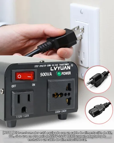 Vista 6 de LVYUAN Convertidor de transformador de voltaje de 500 vatios de aumento y bajada de 110-120 voltios a 220-240 voltios y de 220-240 voltios a 110-120