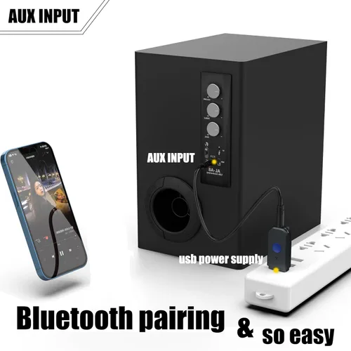 Vista 3 de Kit USB Bluetooth para coche, adaptador receptor Bluetooth 5.3 [micrófonos más fuertes y cancelación de ruido] y [conectar y usar] para música