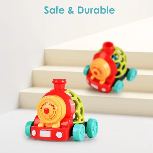 Vista 7 de iPlay, iLearn Tren de juguete para bebés, autos suaves para niños de 6 a 12 meses, camión musical Push N Go, sonajero sensorial para niños pequeños