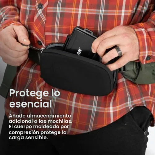 Vista 3 de Osprey Bolsillo de mochila acolchado, negro