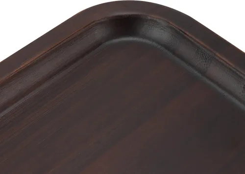 Vista 5 de JOIKIT Bandeja rectangular de madera de nogal de 14 x 5.9 pulgadas, bandeja de baño de madera maciza decorativa para galletas, pan, queso, café, té