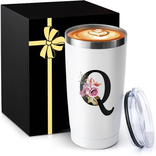 Vista 13 de Taza de café aislada de 20 onzas con tapa de acero inoxidable a prueba de derrames y fugas, pesada, grande, reutilizable, térmica, para viajes