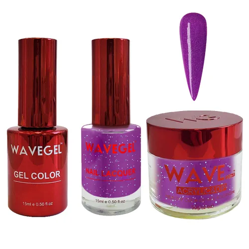 Vista 11 de WAVEGEL - Juego de gel de remojo, laca de uñas y polvo acrílico y polvo de inmersión a juego - Colección Queen - #001 Negro sedoso