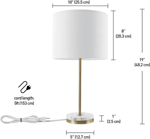 Vista 7 de Globe Electric 67044 Versailles - Lámpara de mesa, 19 pulgadas, dorado suave