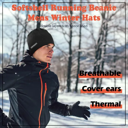 Vista 4 de EMPIRELION Gorro de invierno Softshell con forro polar para correr, 9 pulgadas, gorra táctica térmica, para hombre y mujer