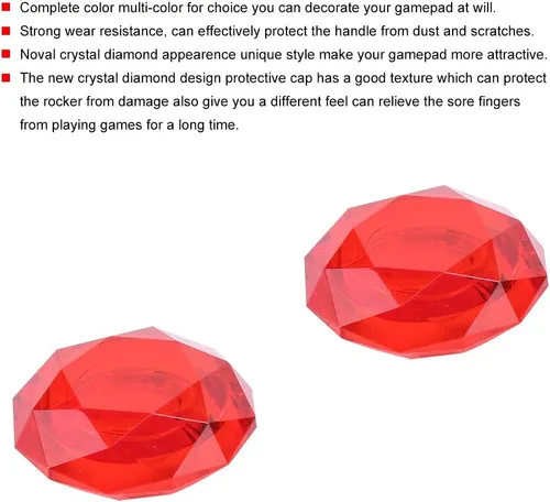 Vista 9 de Joystick Cover Silicone Controller Joystick Button Cap Crystal Appearence (Red)