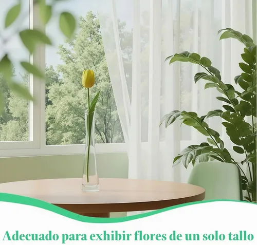 Vista 7 de Florero pequeño de 7.9 in, alto, delgado, cuello estrecho, jarrones de cristal transparentes, mini boca, jarrones de tallo único para decoración