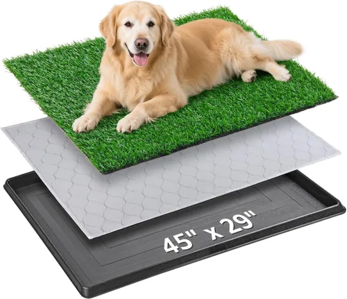 Vista 11 de Alfombrilla de césped artificial para mascotas PICK FOR LIFE para interiores y exteriores, bandeja de arena para perros, tapete de césped artificial