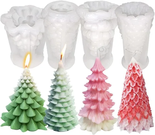 Vista 7 de 1 molde de vela de Navidad, kit de moldes de silicona de resina de Navidad de muñeco de nieve, silicona en forma de Navidad 3D, molde de silicona