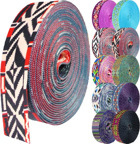 Vista 61 de 1.5 pulgadas Correa de nailon con patrón, correas de cinturón de nailon, correas para bolso, correas para mochila, cinturón de nailon