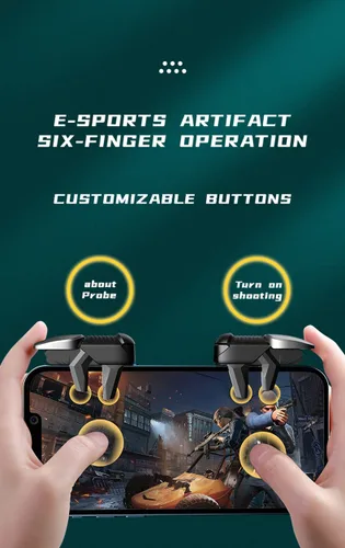 Vista 4 de 2022 New Model Seven Trees Mobile Game Controller for PUBGForniteKnives OutRules of SurvivalCall of Duty Gamepad Trigger Aim Button L1R1 L2 R2