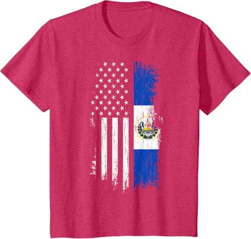 Vista 77 de Camiseta de la bandera de Estados Unidos salvadoreño - Camiseta de El Salvador USA
