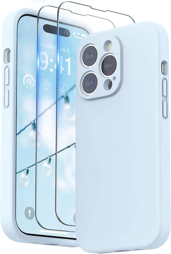 Vista 19 de SURPHY Funda diseñada para iPhone 14 Pro Max con protector de pantalla, (con protección de cámara y forro de microfibra suave), funda de silicona