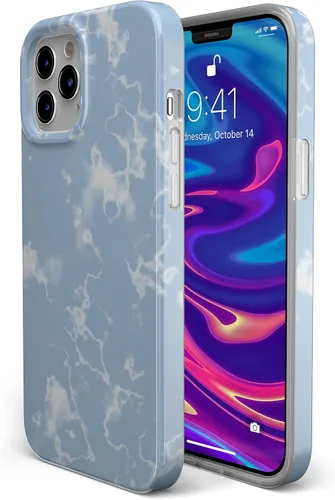 Vista 2 de Casely Funda para iPhone 11 Pro Max Cielos azul claro Nubes de mármol Diseño clásico ultra delgado