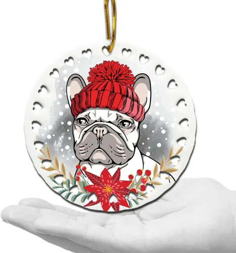 Vista 17 de BELLA BUSTA -Adorno de Navidad para perros, decoración navideña para amantes de los perros, estampado de Navidad UV