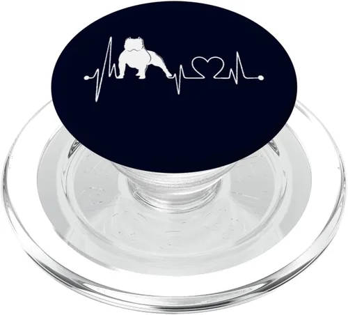 Vista 8 de American Bully Dog My Heartbeat EKG Funny Dogs My Cardio PopSockets intercambiables PopGrip
