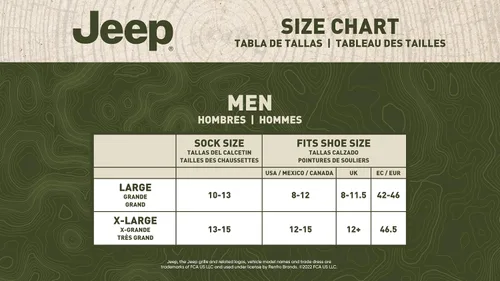 Vista 7 de Jeep Men's Performance Wool Hiking Crew Socks-2 Pair Pack-Heavyweight Cushioned Comfort