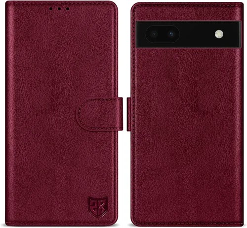 Vista 13 de ZZXX Funda tipo cartera para Google Pixel 6a con bloqueo RFID, ranura para tarjetas, función atril, cierre magnético, funda protectora de cuero