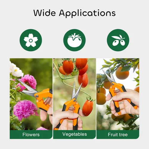 Vista 8 de GROWNEER 1 paquete de tijeras de podar de 6.5 pulgadas, tijeras de podar de mano para jardinería, tijeras de jardinería con cuchillas rectas