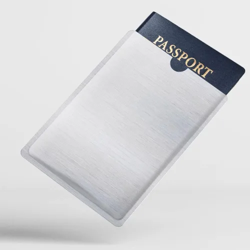 Vista 3 de Funda de bloqueo RFID antirrobo para tarjeta de crédito y pasaporte con bolsillo para billetera, para proteger tu valiosa información del robo