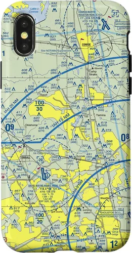 Vista 4 de Carta seccional VFR aeronáutica para iPhone 14 - Carcasa del noroeste de Houston, TX