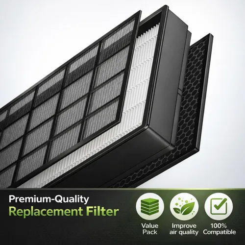 Vista 3 de Nispira Filtro de repuesto True HEPA B compatible con purificadores de aire Winix 9500, U300, P300, sustituye a la parte 114190, tamaño 16.5 x 12.75