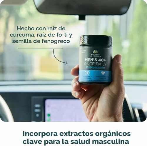 Vista 6 de Ancient Nutrition Multivitamínico para hombres, Multi Men's 40+ suplemento vitamínico una vez al día, magnesio, vitamina A, B metilada y K2, apoya