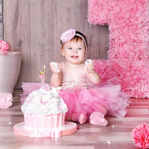 Vista 2 de Nuanchu Vela Rosa Número 1 para Niña Feliz Cumpleaños Decoración Superior, para Pastel de Cumpleaños Repostería Celebración Reuniones Aniversario