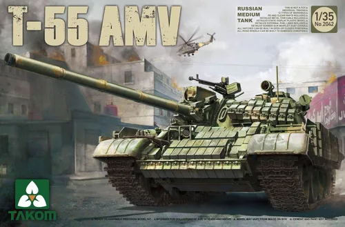 Vista 3 de TAKOM T-55 AMV Russian Medium Tank Model Kit