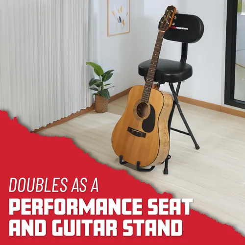 Vista 6 de Gator Frameworks - combinación de asiento para tocar y apoyar la guitarra (GFW-GTR-SEAT)