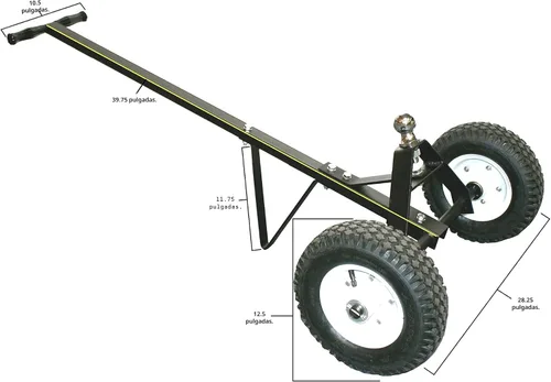 Vista 4 de MaxxHaul 70225 plataforma remolque con ruedas neumáticas de 12", 600 lb. de capacidad máxima