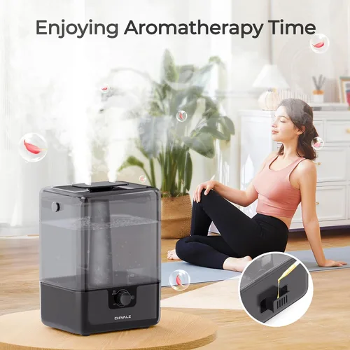 Vista 5 de CHIVALZ Humidificadores para dormitorio, humidificadores de niebla fría de 6 L para guardería, silenciosos de 26 dB, tiempo de funcionamiento de 50