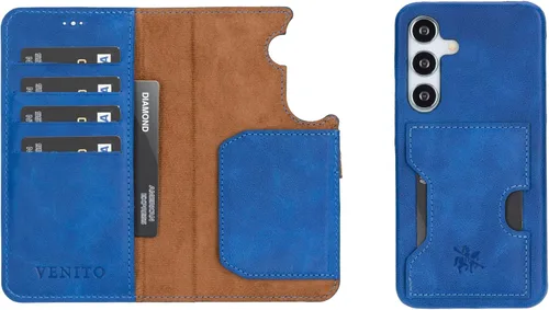 Vista 169 de Venito Florence - Funda de piel compatible con Samsung Galaxy S9, extra segura con bloqueo RFID, cartera desmontable para teléfono (gris decolorado)