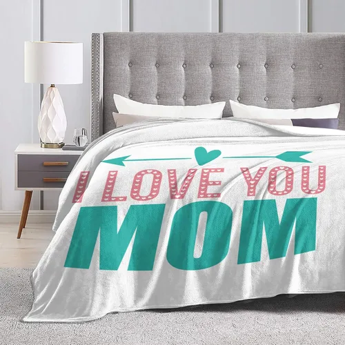 Vista 7 de Manta para mamá, Love You Mom con patrón de flechas acuáticas, manta decorativa de franela suave de 30 x 40 pulgadas para viajes, manta con texto