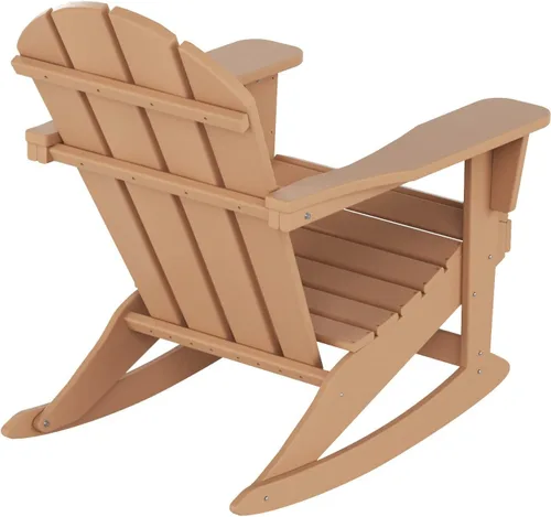 Vista 220 de WestinTrends Silla mecedora Malibu de poliéster para exterior/patio Adirondack, Negra