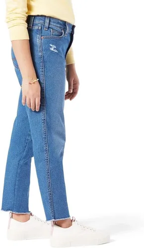 Vista 3 de Signature by Levi Strauss & Co. Gold Pantalones vaqueros de tiro alto y corte recto para niñas (Nuevo) Hacer un chapoteo