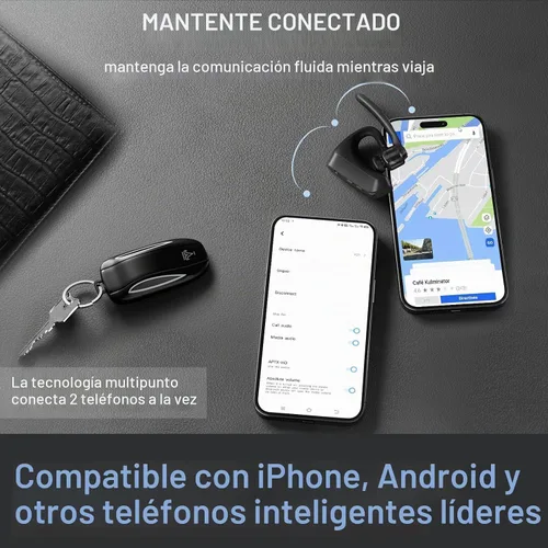 Vista 6 de Conambo Auriculares Bluetooth 5.2 con CVC8.0 Dual Mic Cancelación de Ruido Auricular Bluetooth 16Hrs Talktime Auriculares Inalámbricos para Camión