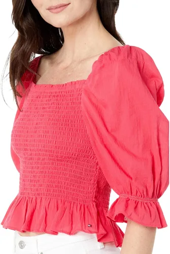 Vista 3 de Tommy Hilfiger Blusa de peplum fruncida para mujer