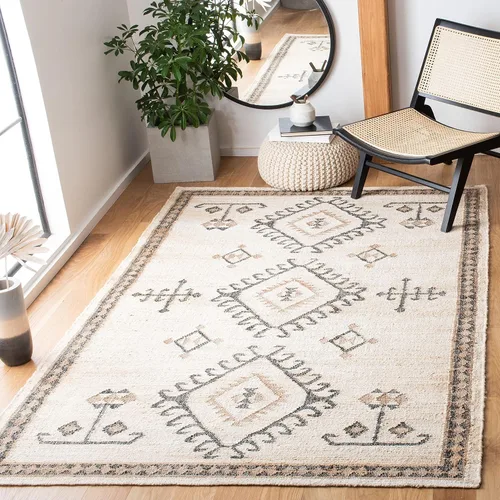 Vista 14 de SAFAVIEH Kilim Collection - Alfombra decorativa de 2 x 3 pies, color negro y marfil, yute de tejido plano hecho a mano, ideal para zonas de alto