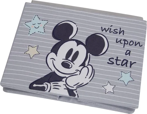 Vista 4 de Lambs & Ivy Disney Mickey Mouse - Cesta de almacenamiento plegable, color gris