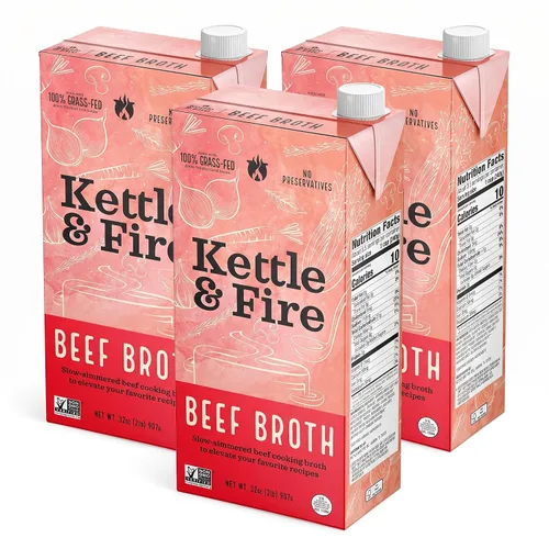 Vista 3 de Kettle And Fire Caldo de Res para Cocinar 32 OZ