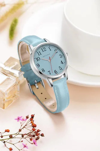 Vista 2 de BRIGADA - Reloj de mujer elegante reloj para mujer correa de cuero reloj de chicas para mujer impermeable