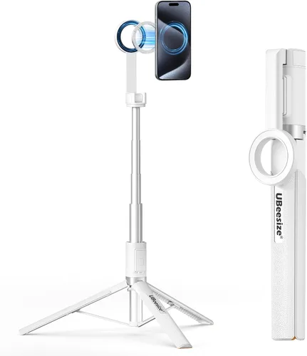 Vista 8 de UBeesize Trípode magnético para iPhone con control remoto, soporte de teléfono extensible de 64'' para grabación de video/vlogging, soporte N52