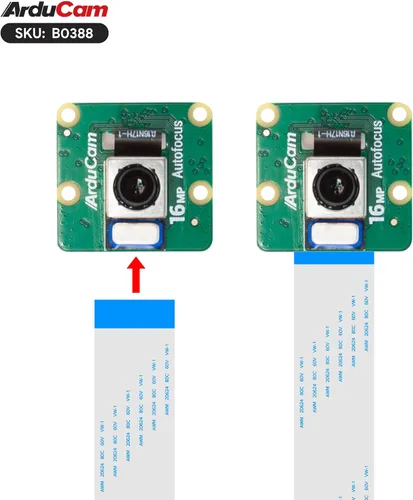 Vista 4 de Arducam Kit de cámara cuádruple de enfoque automático de 16 MP para Raspberry Pi, cámara Pi sincronizada con enfoque automático IMX519 de 16 MP