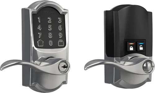 Vista 20 de Schlage Encode Smart WiFi Lock, manija de palanca, borde Camelot, bronce