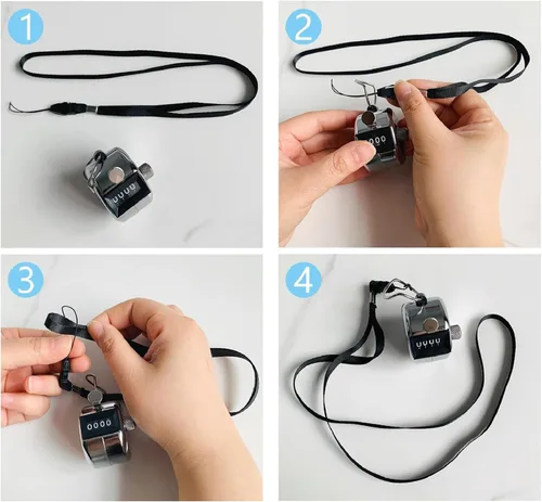 Vista 4 de BGJRBY Paquete de 3 contadores manuales con 4 dígitos, palma mecánica con anillo de dedo de metal para entrenamiento, tejido, regazo, pesca, golf