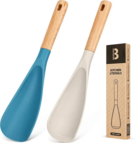Vista 16 de Cuchara de cocina para utensilios de cocina antiadherentes, ideal para cocinar y servir silicona mate resistente sin BPA, cuchara con mango