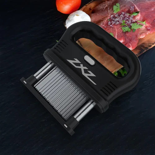 Vista 3 de ZXZ Mazo ablandador de carne de alta calidad, 48 cuchillas de acero inoxidable, ideal para carnes marinadas, carne de res, filetes, pollo, aves