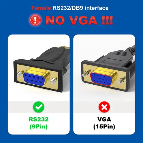 Vista 2 de Adaptador USB a serie RS232 con chipset FTDI - Cable USB 2.0 a serie DB9 hembra para Windows y Mac (6 pies)